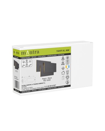 TAHITI XL * APLIQUE GRANDE LED CUADRADOS 36W - NEGRO - 3000K